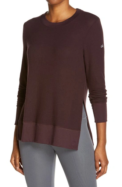 Shop Alo Yoga 'glimpse' Long Sleeve Top In Oxblood