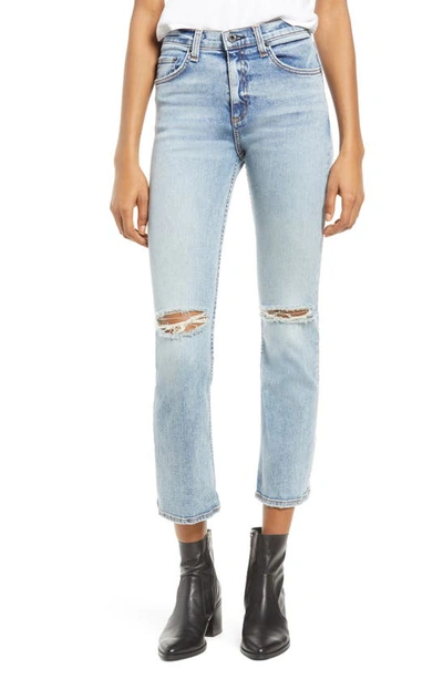 Shop Askk Ny High Waist Ankle Flare Jeans In Montauk