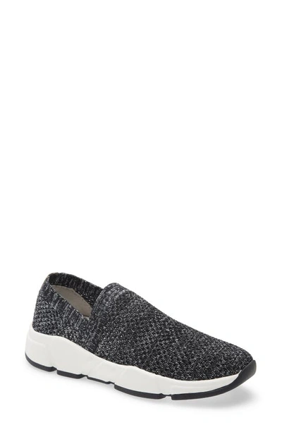 Shop Johnston & Murphy Harriett Slip-on Sneaker In Black/ Silver Fabric