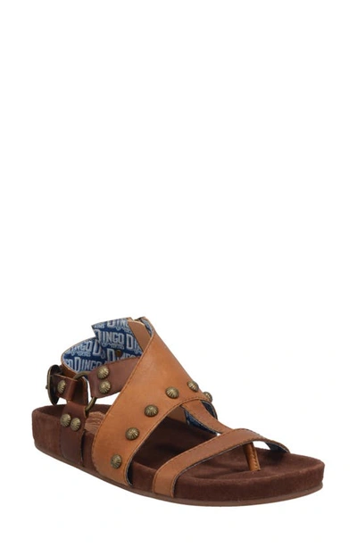 Shop Dingo Sage Brush Sandal In Camel/ Brown Leather
