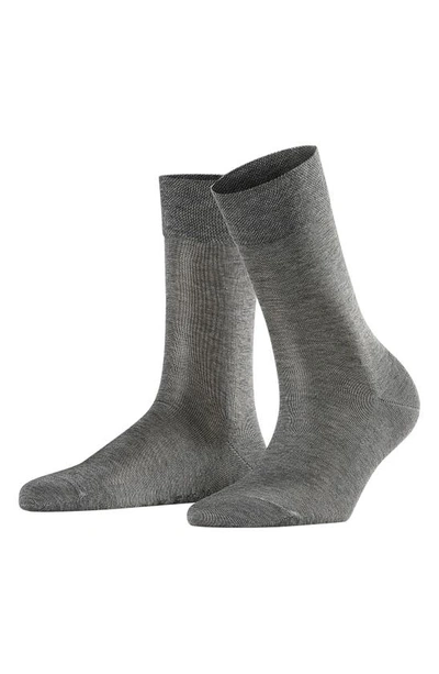 Shop Falke Sensitive Malaga Crew Socks In Light Grey