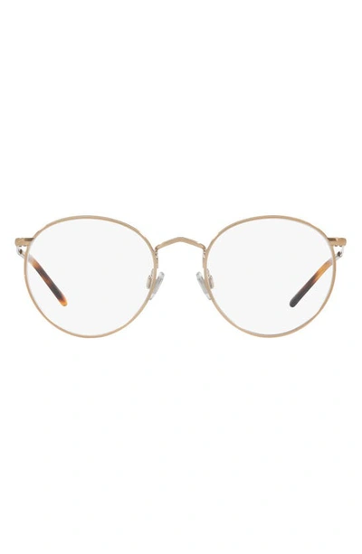 Shop Polo Ralph Lauren 48mm Round Optical Glasses In Rose Gold