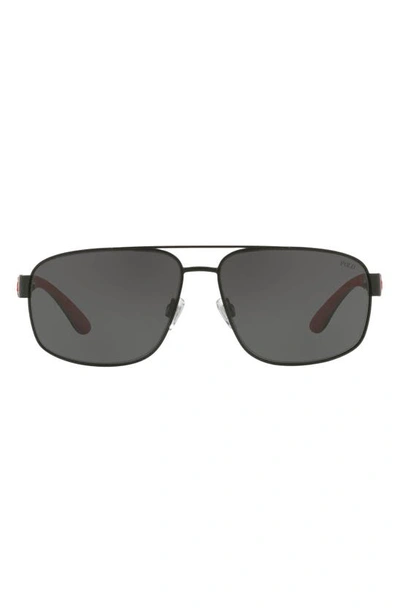 Shop Polo Ralph Lauren 58mm Aviator Sunglasses In Black