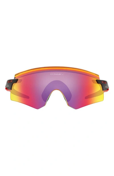 Shop Oakley Encoder 136mm Prizm™ Rimless Wrap Shield Sunglasses In Black