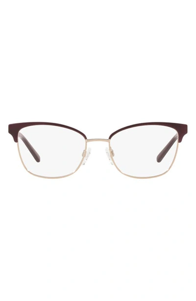 Shop Michael Kors 51mm Cat Eye Optical Glasses In Rose Gold