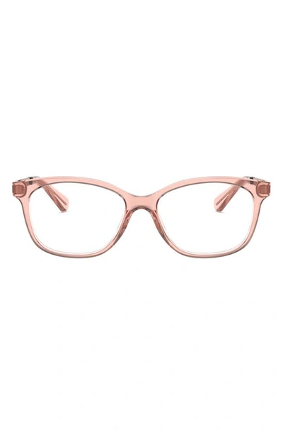 Shop Michael Kors 53mm Square Optical Glasses In Transparent Red
