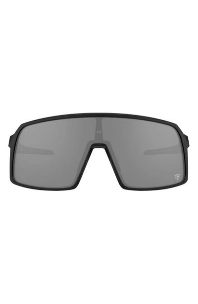 Shop Oakley X Chicago Bear Sutro 137mm Mirrored Shield Sunglasses In Black