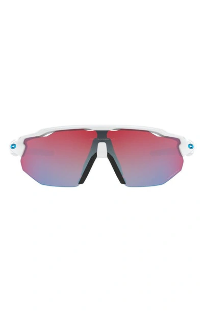 Shop Oakley Radar® Ev Advancer 38mm Prizm™ Wrap Shield Sport Sunglasses In White