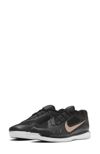Shop Nike Court Air Zoom Vapor Pro Tennis Shoe In Black/ White/ Red Bronze