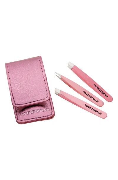 Shop Tweezerman Micro Mini Tweezer Set In Pink