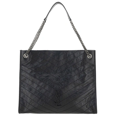 Shop Saint Laurent Women's Leather Shoulder Bag Niki Large In Black