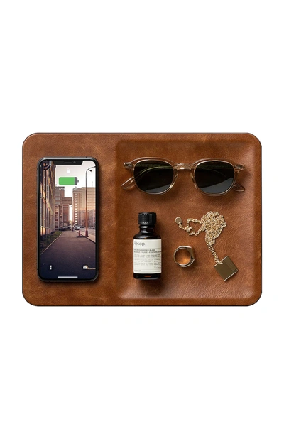 Courant Catch:3 Classics Wireless Charging Tray In Saddle