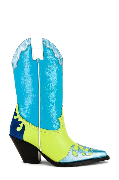 Shop Toral Western Boot In Turquoise & Apple