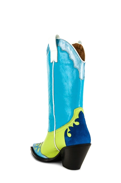 Shop Toral Western Boot In Turquoise & Apple