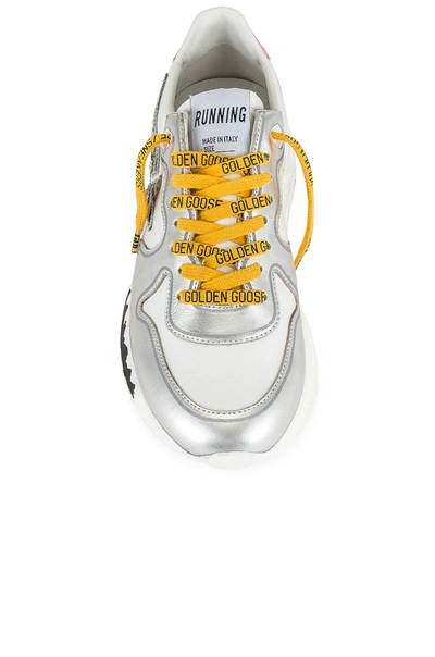 Shop Golden Goose Running Sneaker In Silver, White, Zebra, & Pink