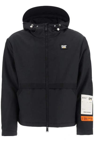 Shop Heron Preston Windbreaker Jacket With Patches In Black Yellow