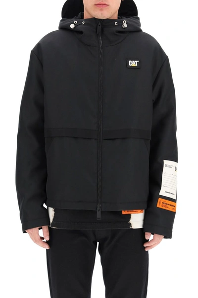 Shop Heron Preston Windbreaker Jacket With Patches In Black Yellow