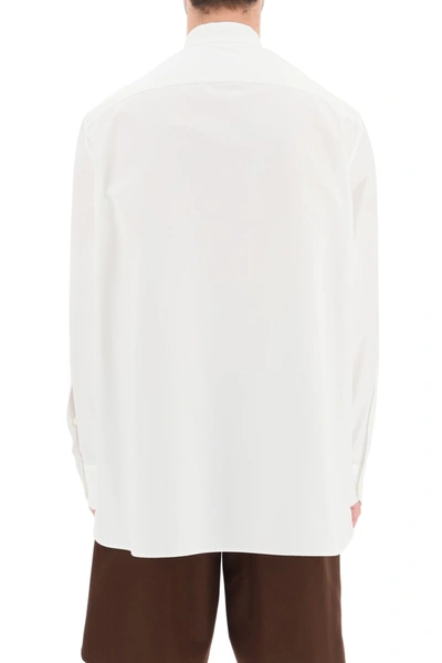 Shop Valentino Macrame Shirt In Bianco