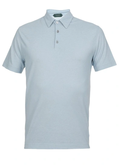 Shop Zanone T-shirts And Polos Light Blue