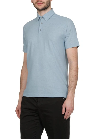 Shop Zanone T-shirts And Polos Light Blue