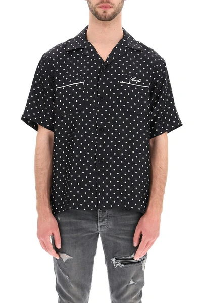 Shop Amiri Polka Dot Short-sleeved Shirt In Black  Natural