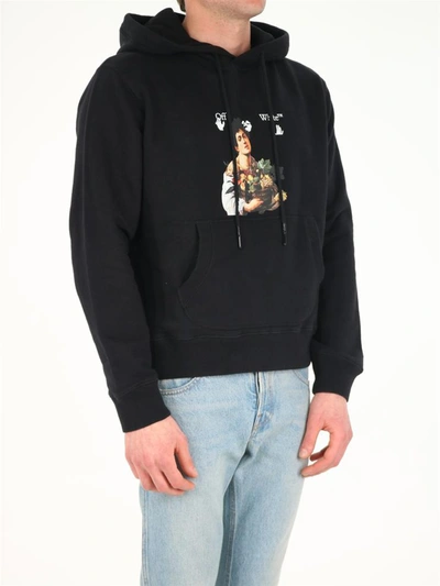 Shop Off-white Hoodie Caravaggio Print In Black