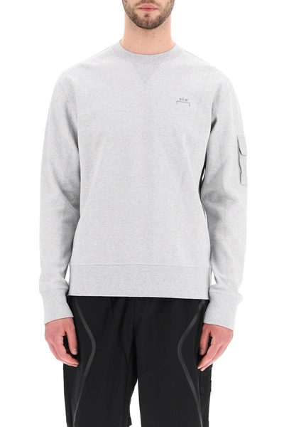Shop A-cold-wall* A Cold Wall Essentials Crewneck Sweatshirt With Logo Embroidery In Grey Melange