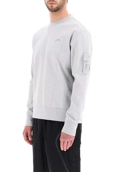 Shop A-cold-wall* A Cold Wall Essentials Crewneck Sweatshirt With Logo Embroidery In Grey Melange