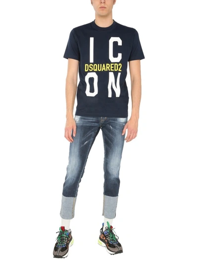 Shop Dsquared2 T-shirt With Logo In Blue