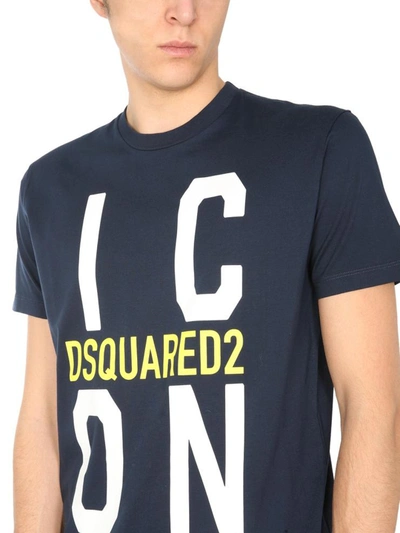Shop Dsquared2 T-shirt With Logo In Blue