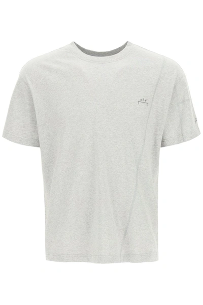 Shop A-cold-wall* A Cold Wall Essential T-shirt With Logo Embroidery In Grey Melange