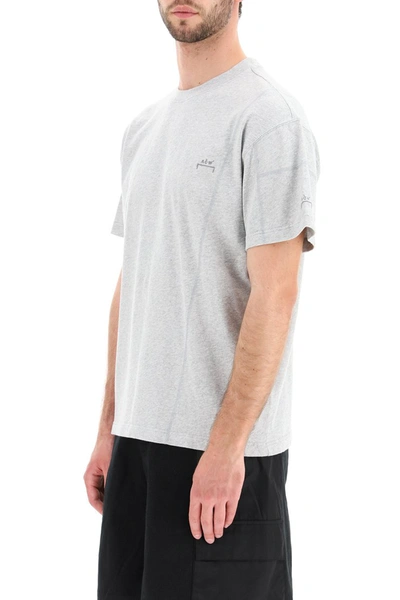 Shop A-cold-wall* A Cold Wall Essential T-shirt With Logo Embroidery In Grey Melange