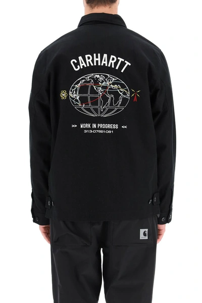 Shop Carhartt Cartograph Embroidered Jacket In Black
