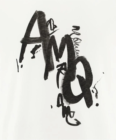 Shop Alexander Mcqueen "painted Amq" T-shirt In White