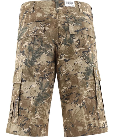 Shop Carhartt Camouflage Cargo Bermuda Shorts In Beige