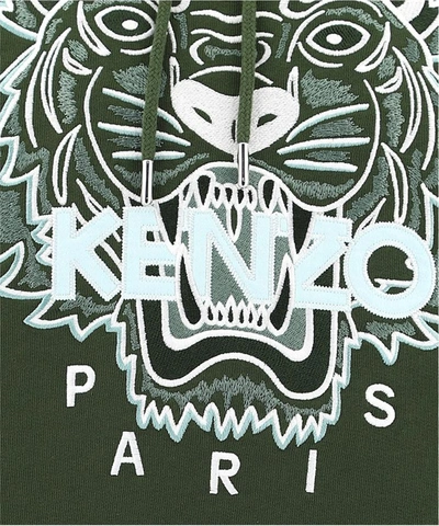 Shop Kenzo "tiger" Hoodie In Green