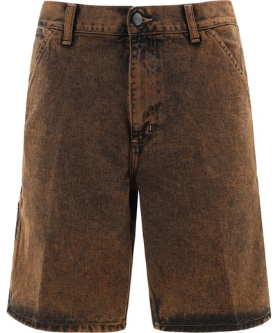 Shop Carhartt "single Knee" Shorts In Brown