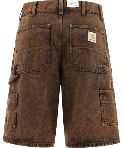 Shop Carhartt "single Knee" Shorts In Brown