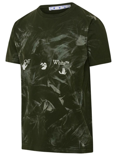 Shop Off-white Green Vintage Bleach T-shirt In Grey