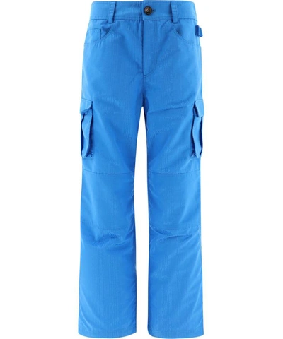 Shop Marine Serre "survival" Cargo Pants In Light Blue