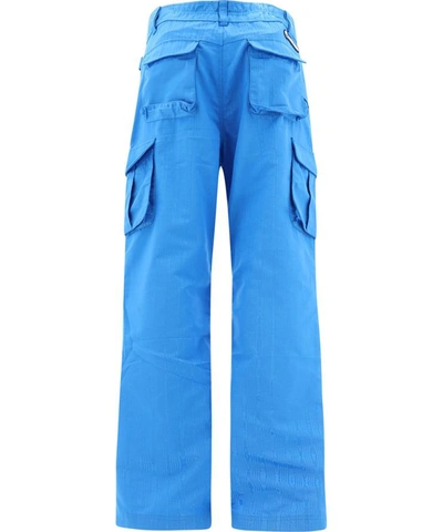 Shop Marine Serre "survival" Cargo Pants In Light Blue