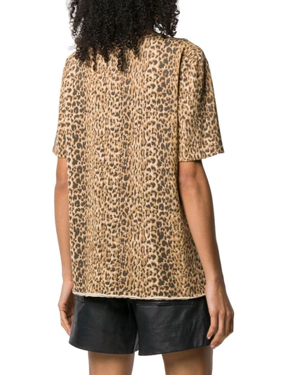 Shop Saint Laurent Women's Brown Cotton T-shirt