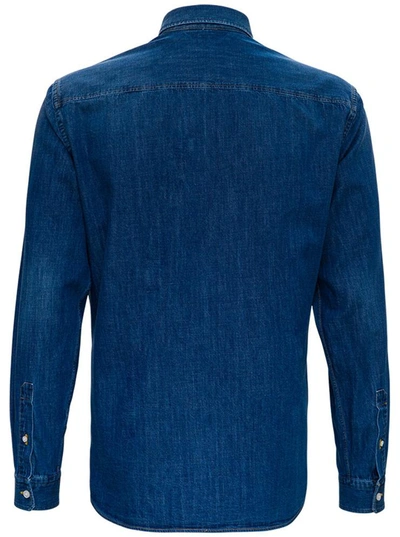 Shop Z Zegna Denim Shirt With Pockets In Blu