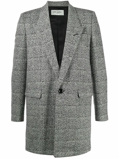Shop Saint Laurent Men's Grey Wool Coat