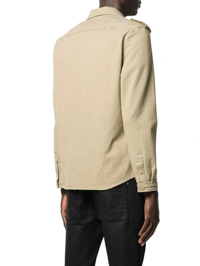 Shop Saint Laurent Men's Beige Cotton Shirt