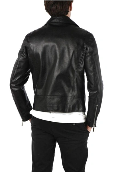 Shop Dior Men's Black Leather Outerwear Jacket
