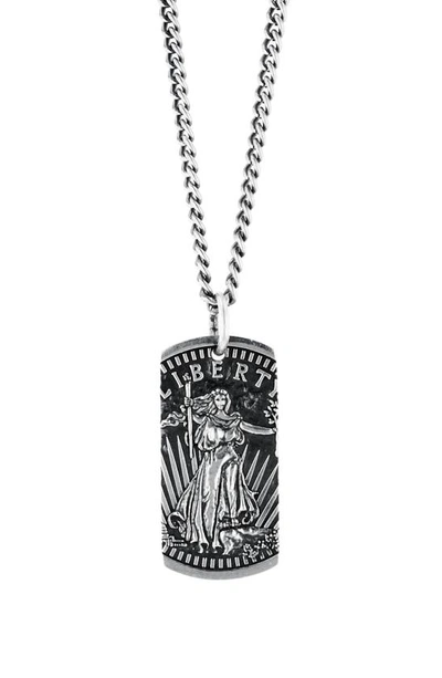 Shop King Baby American Voices Liberty Dog Tag Necklace In Silver