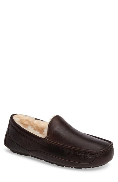 Shop Ugg Ascot Leather Slipper In China Tea Leather