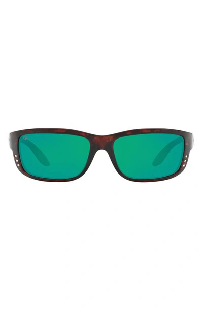 Shop Costa Del Mar 61mm Polarized Wraparound Sunglasses In Tortoise Polarized Glass