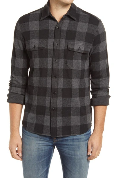 Shop Faherty Legend Buffalo Check Flannel Button-up Shirt In Charcoal Black Buffalo